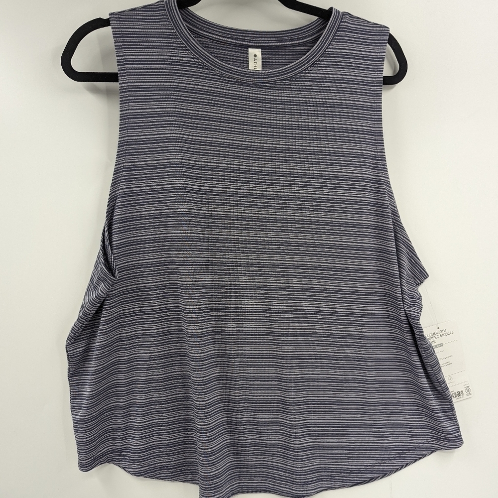 NWT ATHLETA Cloudlight Striped Muscle Tank Top